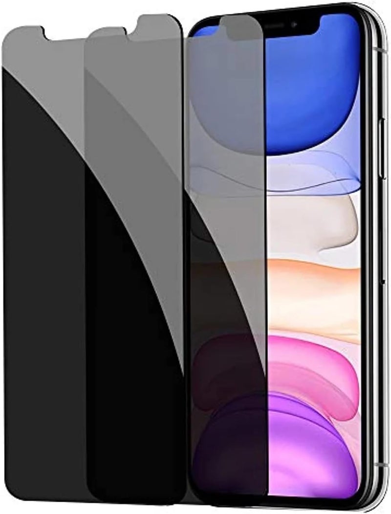 YMHML [2 Pack] Privacy Screen Protector for iPhone 11/XR, Tempered Glass Anti-Spy Bubble Free Case Friendly Easy Installation Film for iPhone 11/XR 6.1 Inch - Image 1