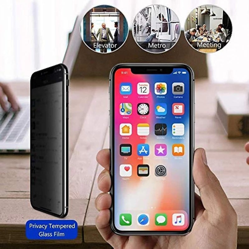 YMHML [2 Pack] Privacy Screen Protector for iPhone 11/XR, Tempered Glass Anti-Spy Bubble Free Case Friendly Easy Installation Film for iPhone 11/XR 6.1 Inch - Image 3