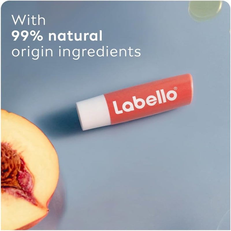 Labello Peach Shine Lip Balm, 24H Moisture, Vegan, 4.8g, Pack of 2 - Image 3