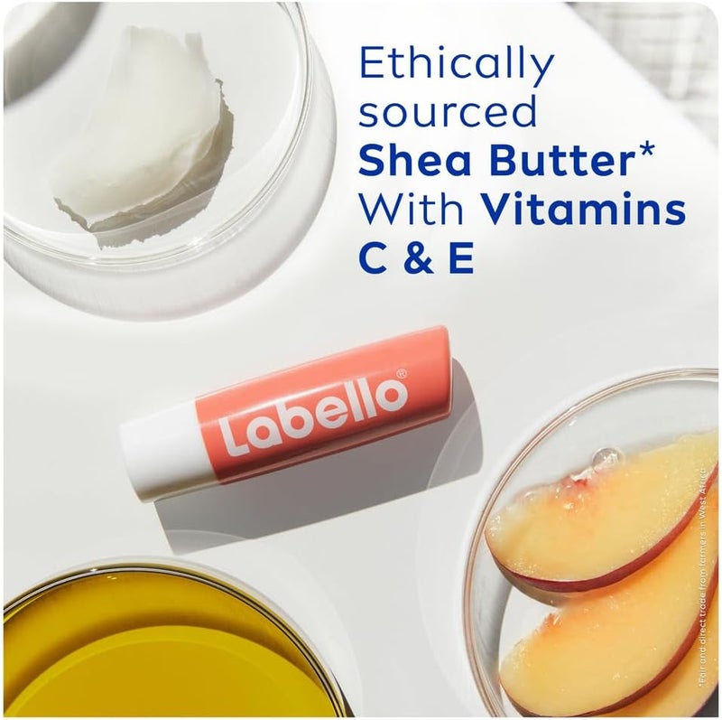 Labello Peach Shine Lip Balm, 24H Moisture, Vegan, 4.8g, Pack of 2 - Image 4