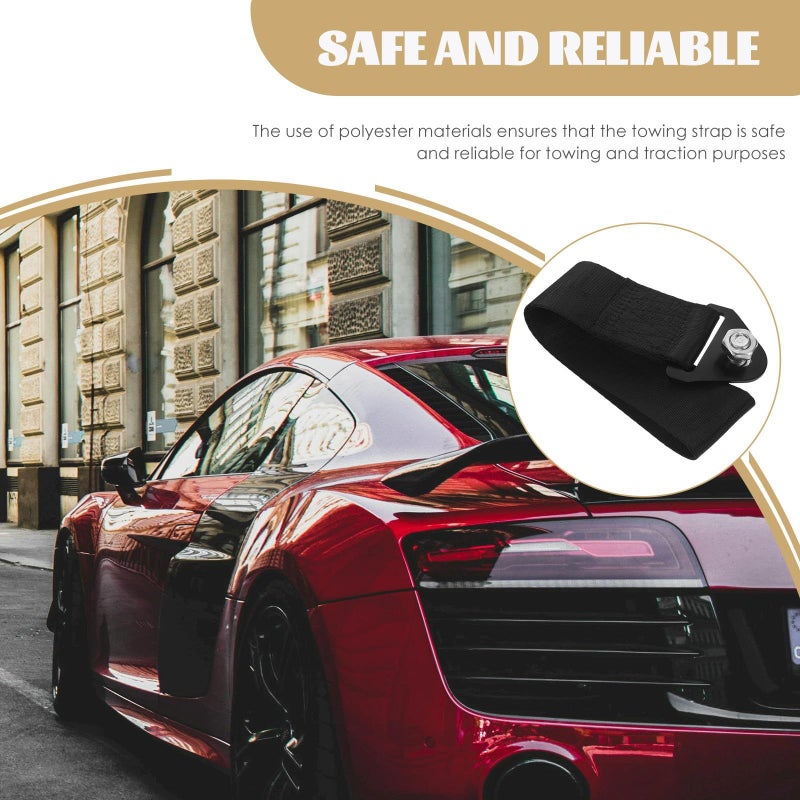 Heavy Duty Car Tow Strap Black 30000lb for Trucks SUV Towing Rope Recovery - Image 4