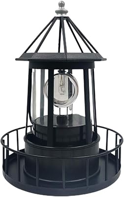 Calidaka CALIDAKA LED Solar Powered Lighthouse 360 Degree Rotating Lighthouse Landscape IP65 Waterproof Durable Rotatable - Image 1