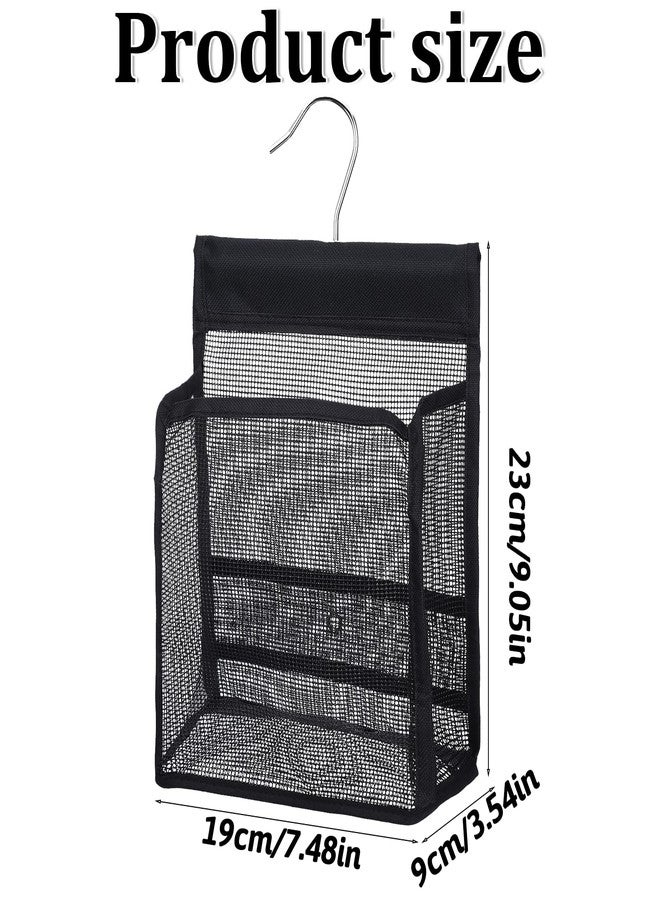 حامل دش شبكي معلق من Xelsluthe، حقيبة تخزين حمام من مادة PVC مناسبة لسكن الطلاب، والصالات الرياضية، وحمامات السباحة، والسيارات الترفيهية، والسفر، أسود - Image 2