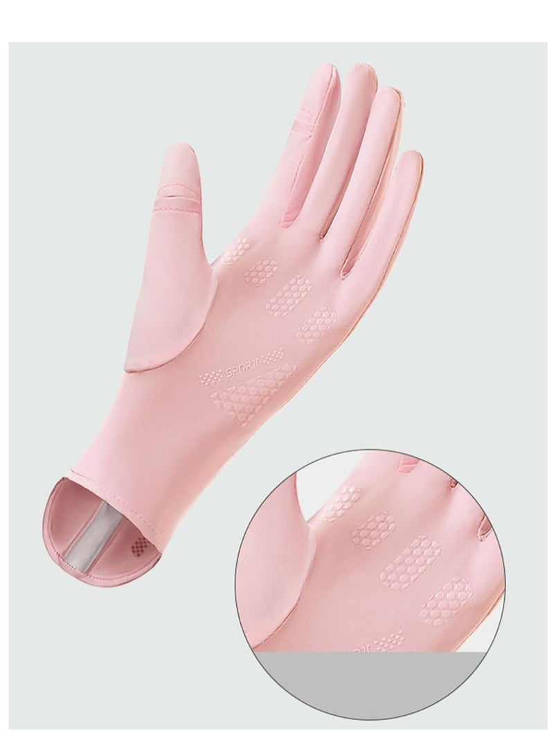 VIUAUAX Ice silk sunscreen gloves women wholesale touchable nylon ladies sumMens Women Driving Gloves Summer UV Sun Protection Gloves Non-Slip Touchscreen Ice-Silk Sunblock Gloves for Cycling Ridingmer ice silk sunscreen gloves breathable - Image 4