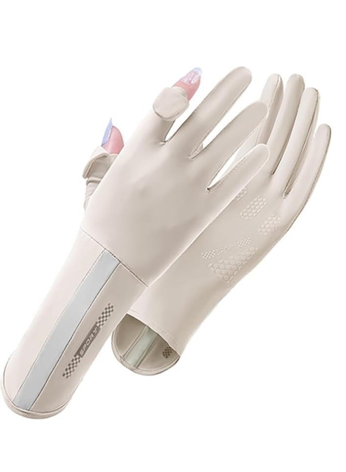 VIUAUAX Ice silk sunscreen gloves women wholesale touchable nylon ladies sumMens Women Driving Gloves Summer UV Sun Protection Gloves Non-Slip Touchscreen Ice-Silk Sunblock Gloves for Cycling Ridingmer ice silk sunscreen gloves breathable - Image 1