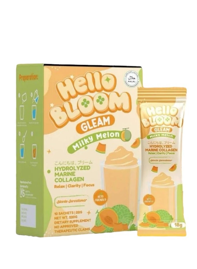 Hello Bloom Gleam, Milky Melon 18Gx10Sachets - Image 1