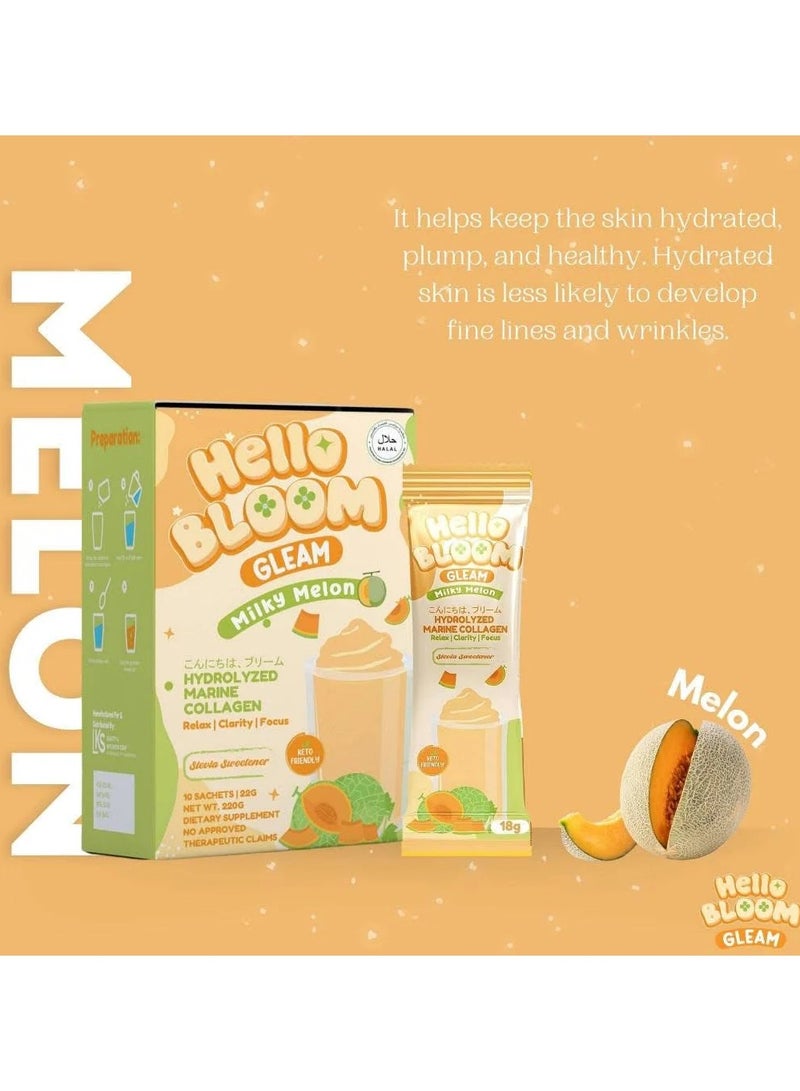 Hello Bloom Gleam, Milky Melon 18Gx10Sachets - Image 4