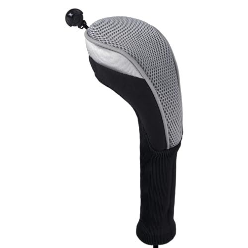 Andux 3pcsPack Long Neck Golf Hybrid Club Head Covers Dial No Tag CTMT02 Grey - Image 3