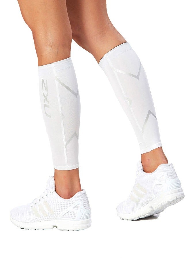 2XU Compression Calf Guards, White/White, Medium - Image 3