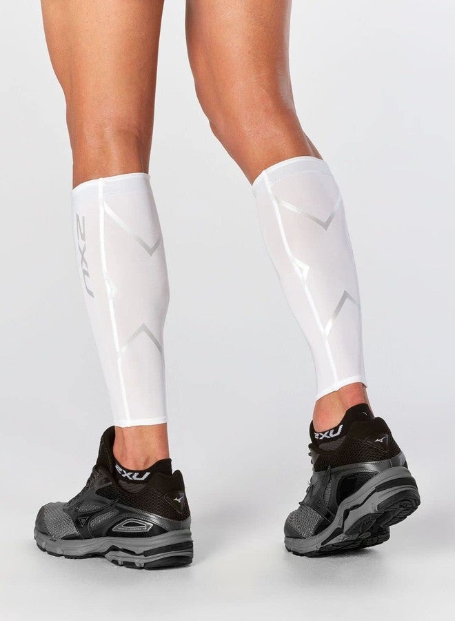 2XU Compression Calf Guards, White/White, Medium - Image 2