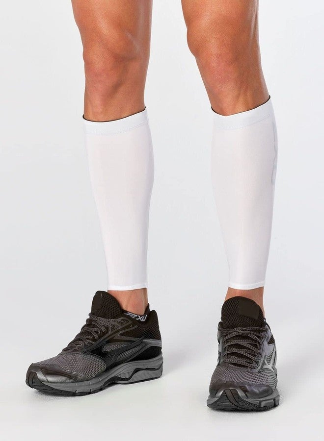 2XU Compression Calf Guards, White/White, Medium - Image 1