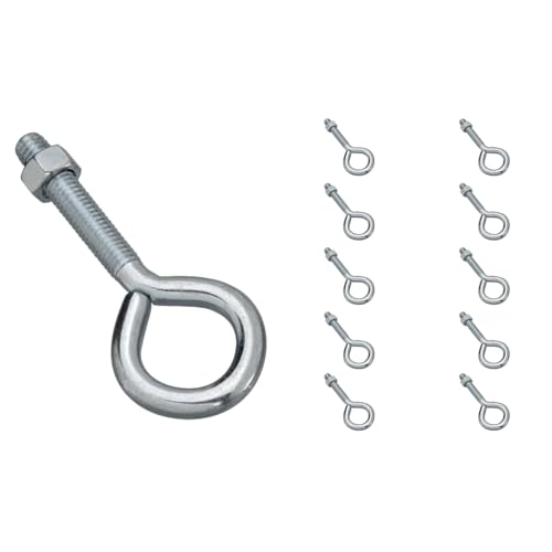 National Hardware N347-252 2160 Eye Bolt in Zinc plated, 10 pack,3/8" x 4" - Image 1