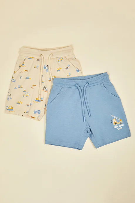 R&b 2 Pack Printed Shorts with Drawstring Wasit