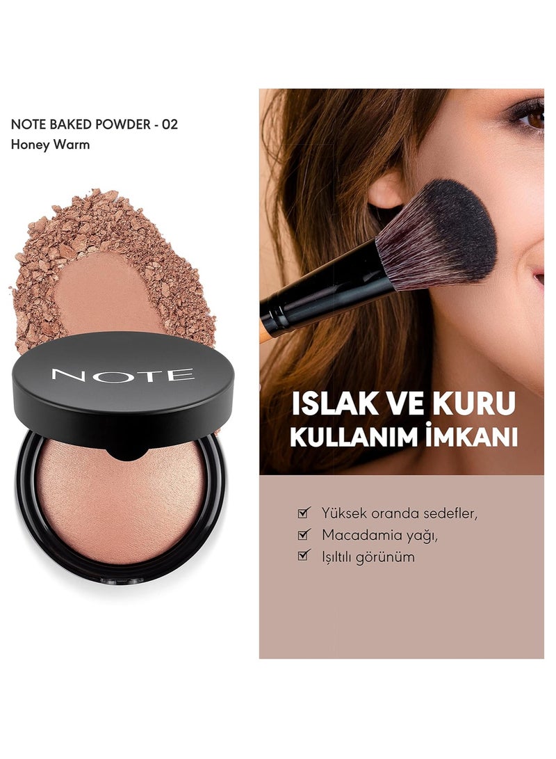 NOTE COSMETIQUE BAKED POWDER 02 Honey Warm WITH MACADAMIA OIL - Image 4