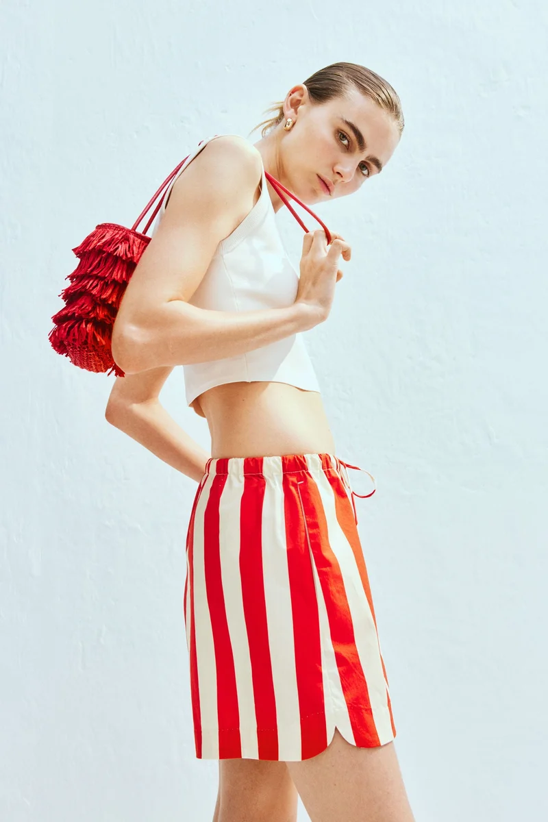 اتش اند ام شورت قطني بحبل