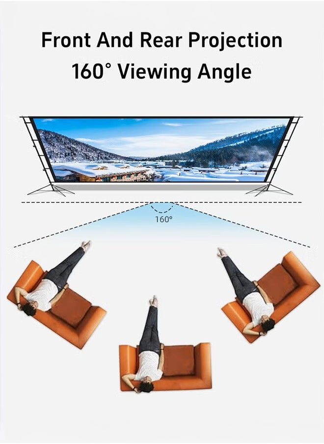 XiuWoo Projector Screen and Stand, 100 Inch Portable Outdoor,16:9 4K 1080p HD Movie,with Carry Bag for Indoor Outdoor Home Theater Camping Foldable Anti Crease  - Image 4