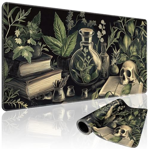 Mcapirivo Gothic Dark Botanical Large Gaming Mouse Pad 31.5"x15.7"｜XXL Desk Mat, Non-Slip Rubber Base & Stitched Edges - Extended Waterproof Mousepad for PC/Laptop/Office/Home Decor - Image 1