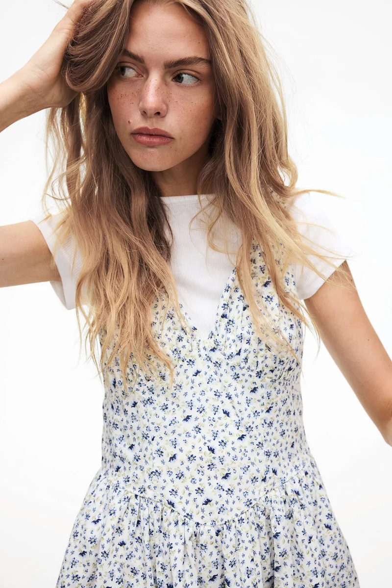 H&M Flared-skirt cotton dress