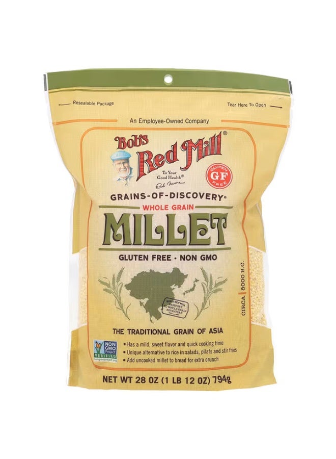 بوبز ريد ميل، الدخن، حبوب كاملة، خالي من الغلوتين، 28 أونصة (794 جم)