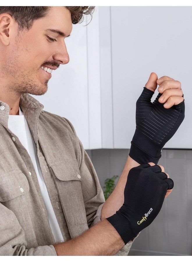 ComfyBrace ComfyBrace Copper Infused Compression Arthritis Gloves for Hand & Finger Relief from pain/swelling caused by Rheumatoid Arthritis, Carpal Tunnel, Tendonitis and Poor Circulation, Fits Men & Women  - Image 5