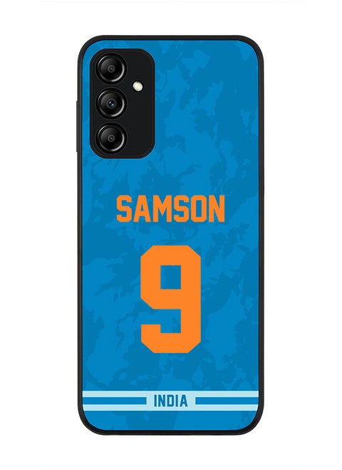 Rugged Black Edge Case for Samsung Galaxy A14 / A14 5G, Slim fit Soft Case Flexible Thin Cover - Player Name - Sanju Samson, Jersey Number- 9