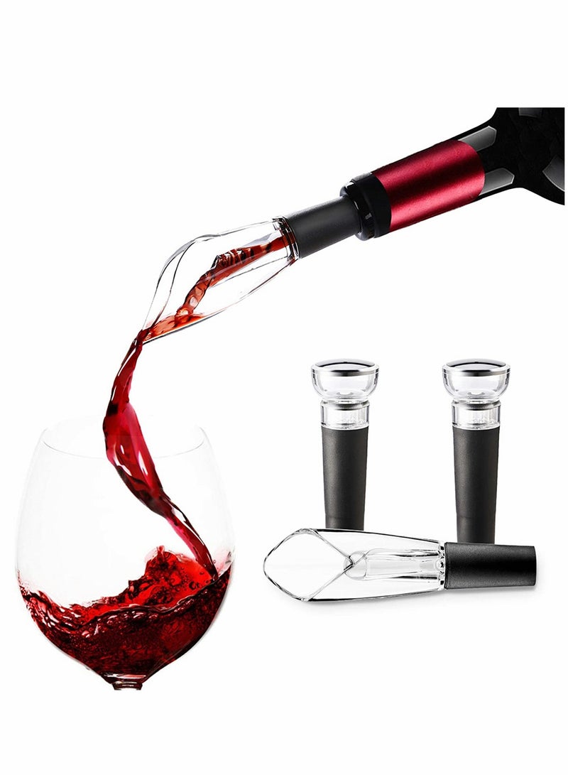 Excefore Wine Pourer, Pour Spout and Wine Stopper Vacuum Wine Aerator Pourer Wine Pourer Stopper Set for Home Party Family, Wine Accessory, Gift for Wine Lovers - Image 1