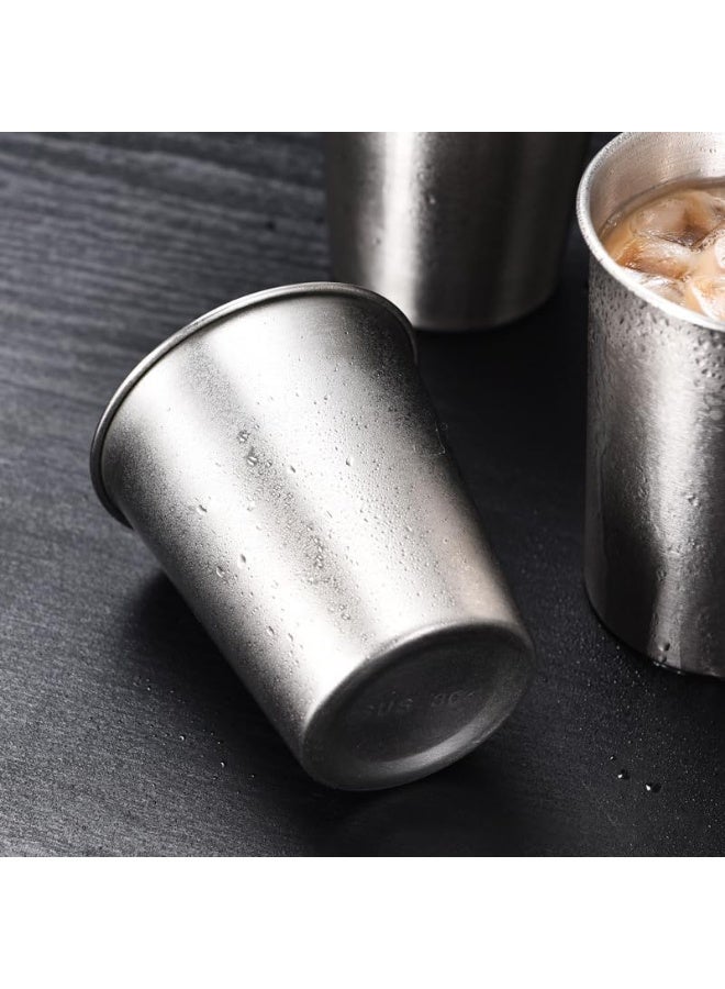 6 Pack 9 Ounce 260ml Stainless Steel Cups Shatterproof Pint Drinking Cups Metal Drinking Glasses for Kids and Adults - Image 3