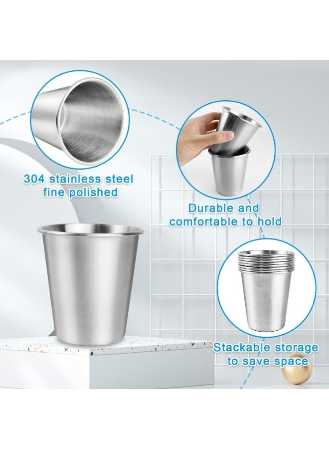 6 Pack 9 Ounce 260ml Stainless Steel Cups Shatterproof Pint Drinking Cups Metal Drinking Glasses for Kids and Adults - Image 4