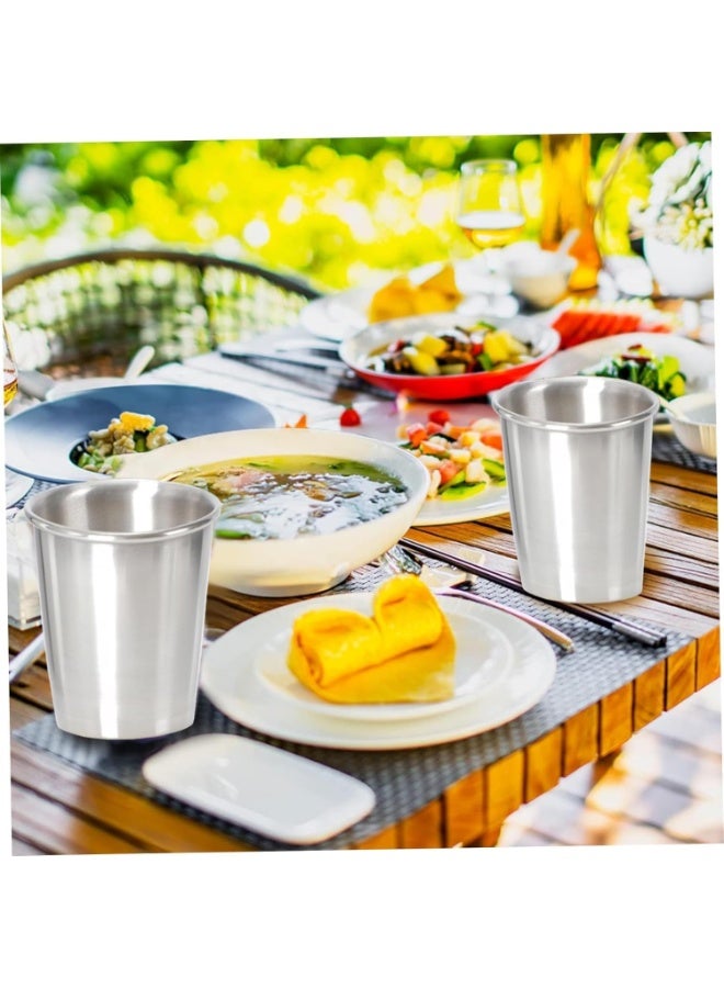6 Pack 9 Ounce 260ml Stainless Steel Cups Shatterproof Pint Drinking Cups Metal Drinking Glasses for Kids and Adults - Image 5