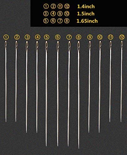 Moira Self Threading Needles Pack of 12 (Silver, 3 Different Sizes Needles Set) - Image 3