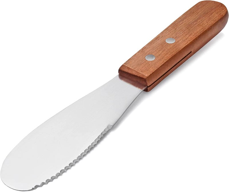 TASKHOUSE Butter Knife Sandwich Spreader Stainless Steel with Wooden Handle Jam Knife for Breakfast (1 Piece) - Image 1
