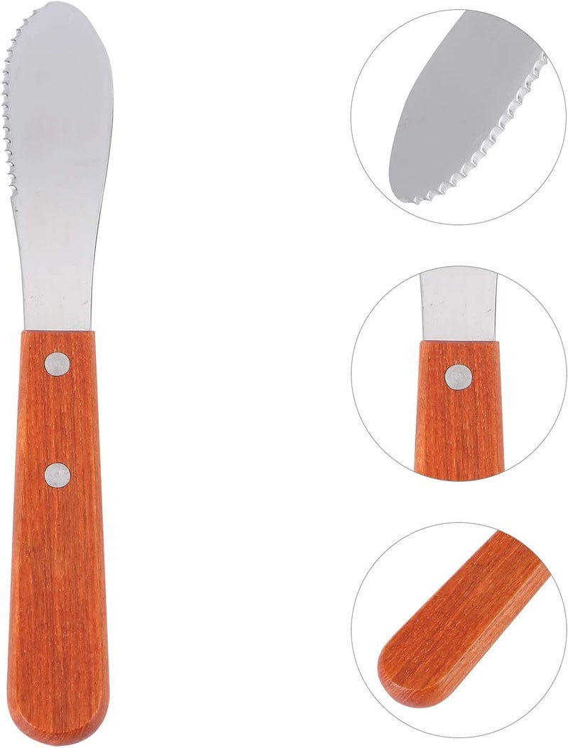 TASKHOUSE Butter Knife Sandwich Spreader Stainless Steel with Wooden Handle Jam Knife for Breakfast (1 Piece) - Image 3