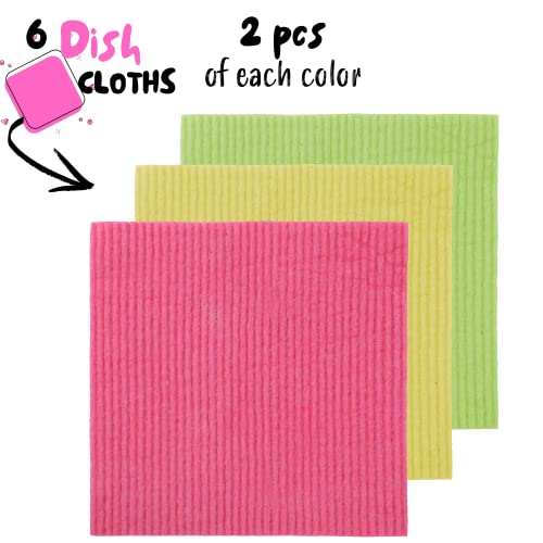 Mr. Pen Mr Pen Dish Cloths 6 pcs Reusable Paper Towels Absorbent Kitchen Towels Dishcloths for Kitchen Cellulose and Cotton - Image 5