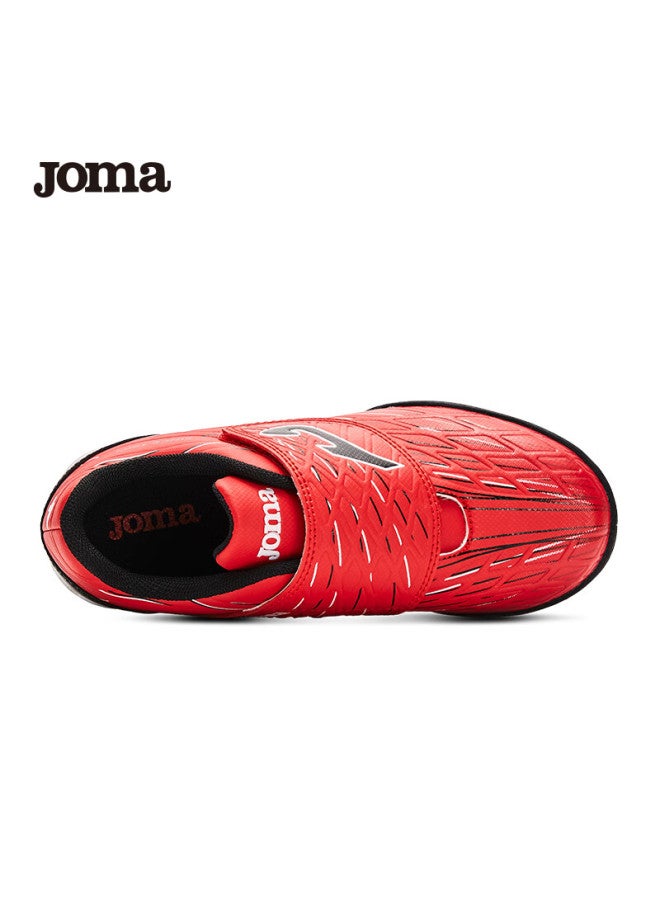 Joma Soccer Shoes For Children, Tf Turf Cleats, Boys And Girls Youth Non-slip Wear-resistant Velcro Football Training Shoes, Red, Size 32 - Image 4