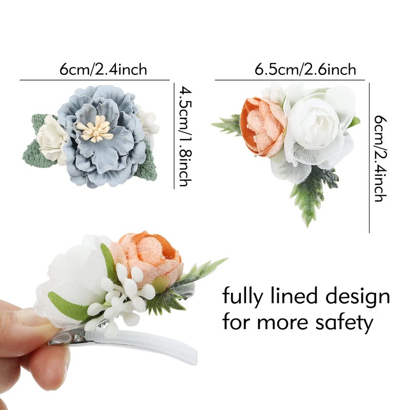Cinaci 9 Pack Delicate Vintage Floral Rose Flower Alligator Hair Clips Brides Barrettes Accessories for Baby Girls Infants Toddlers Kids Teens Princess - Image 5