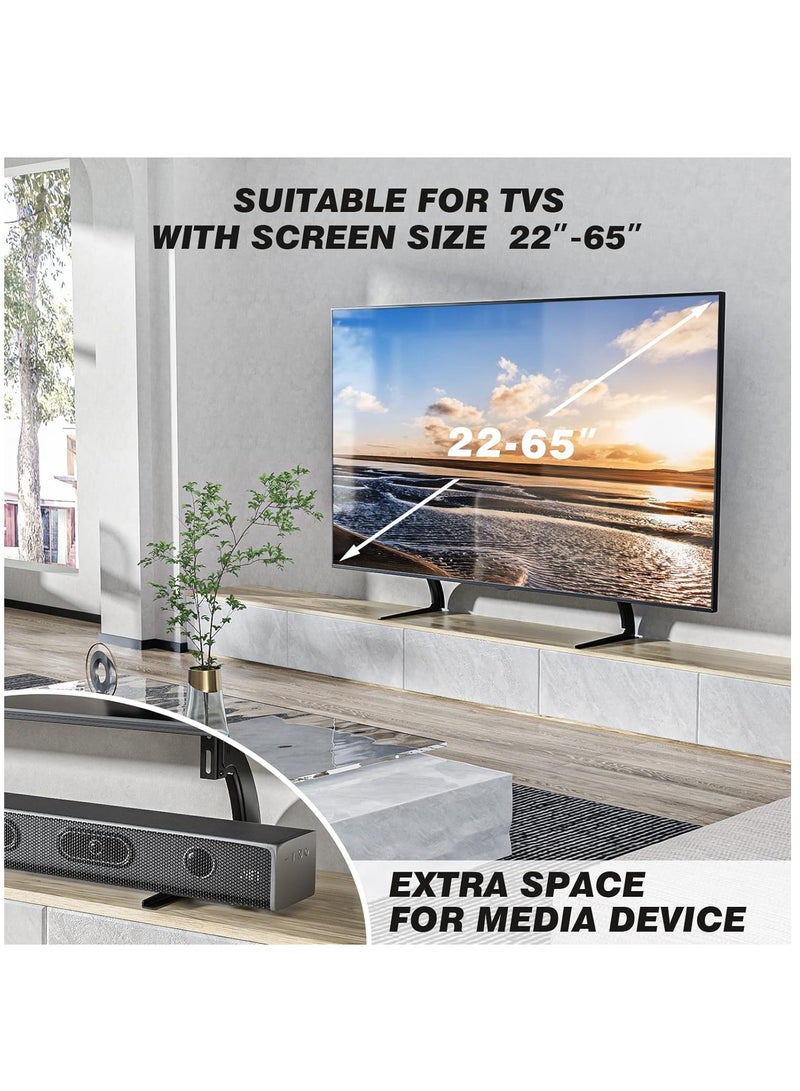 ELTRAZONE "Universal TV Stand Mount by 5Rcom: Versatile Tabletop Stand for 22-65 inch Flat Screen TVs - Adjustable Height, Holds up to 88lbs - Compatible with Plasma, LCD, LED TVs - Max VESA 800 x 500mm - Stabl - Image 2