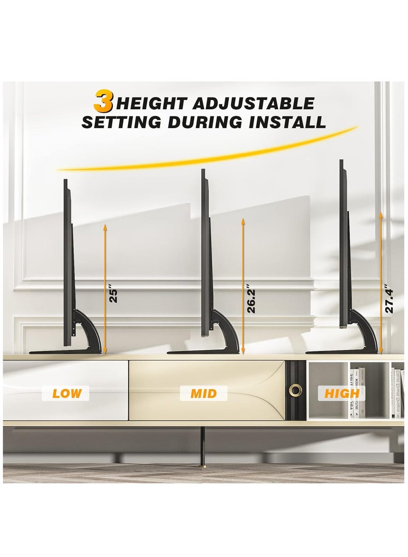 ELTRAZONE "Universal TV Stand Mount by 5Rcom: Versatile Tabletop Stand for 22-65 inch Flat Screen TVs - Adjustable Height, Holds up to 88lbs - Compatible with Plasma, LCD, LED TVs - Max VESA 800 x 500mm - Stabl - Image 3