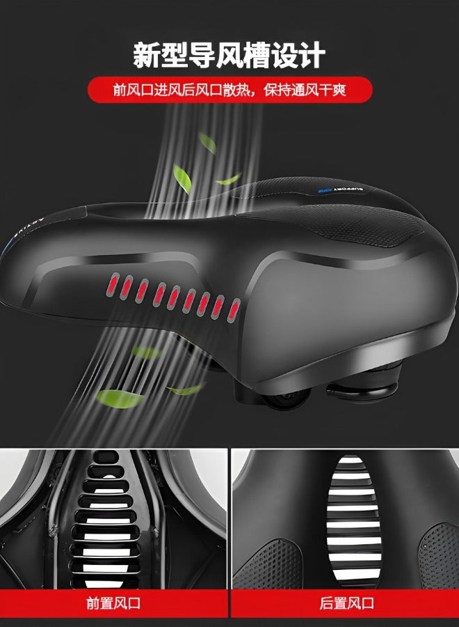 GROIC Comfortable Bike Seat Cushion -Bicycle Seat for Men Women with Dual Shock Absorbing Ball Memory Foam Waterproof Wide Bicycle Saddle Fit for Stationary/Exercise/Indoor/Mountain/Road Bikes  - Image 3
