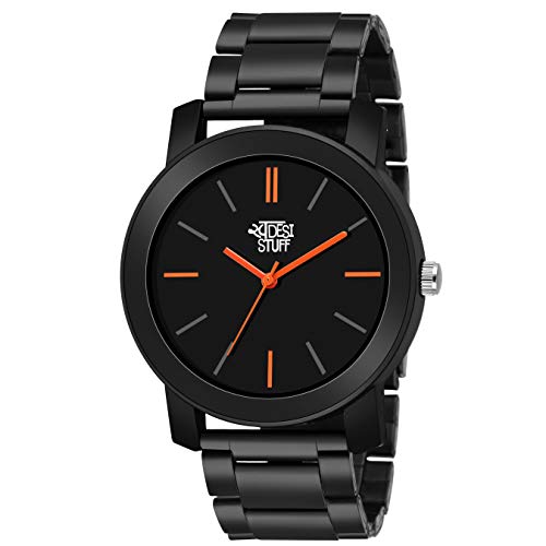 SWADESI STUFF Analogue Black Dial Metal Strap Watch for Men and Boy - Image 1