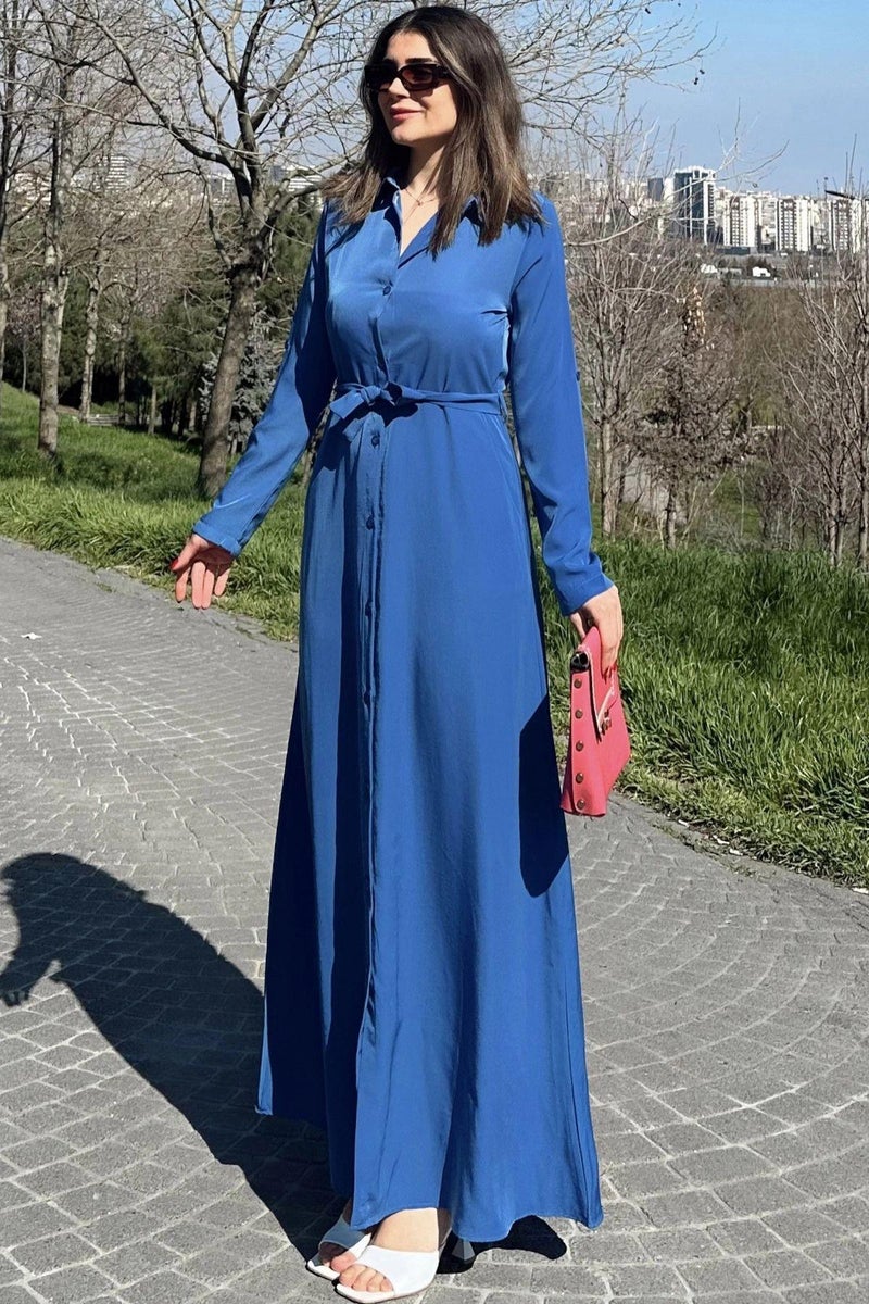 Weshaya فستان نسائي أزرق - Image 3