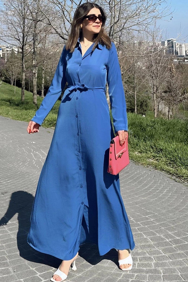 Weshaya فستان نسائي أزرق - Image 1