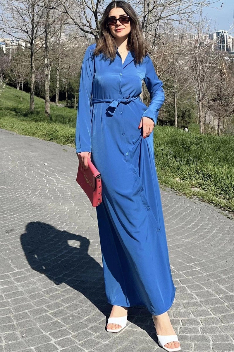 Weshaya فستان نسائي أزرق - Image 4