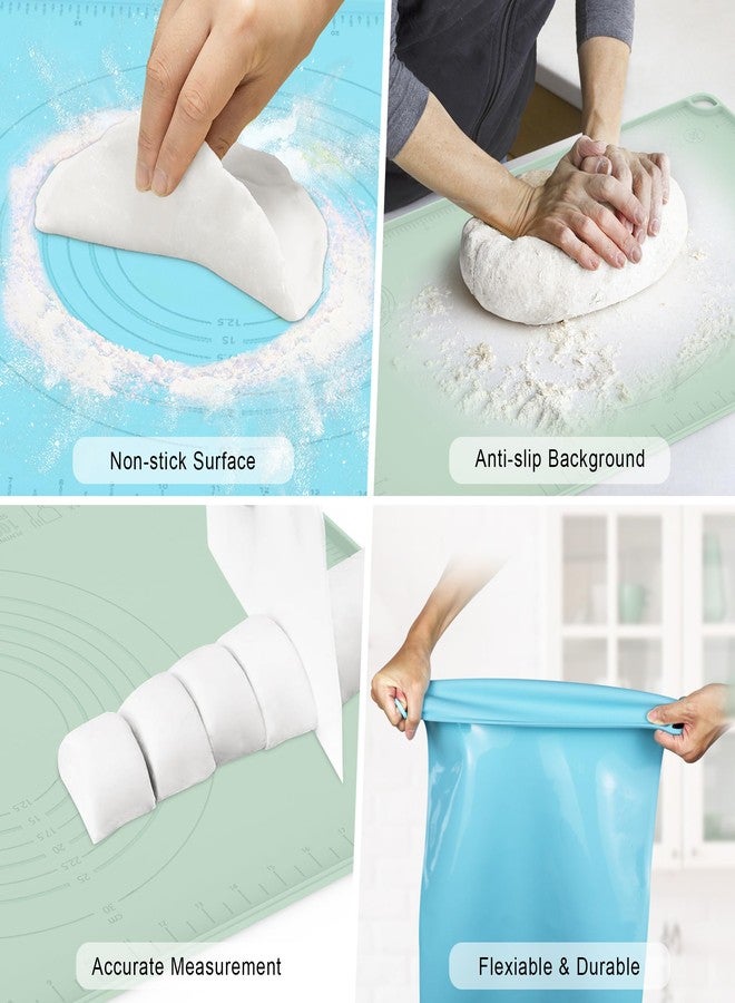 IYYI Silicone Baking Mat, Dough Rolling Mat, Pastry Mat for Rolling Dough, Silicone Rolling Mats for Pizza, Pie, Macaron, Bread (Sage Green, 24"×16") - Image 5