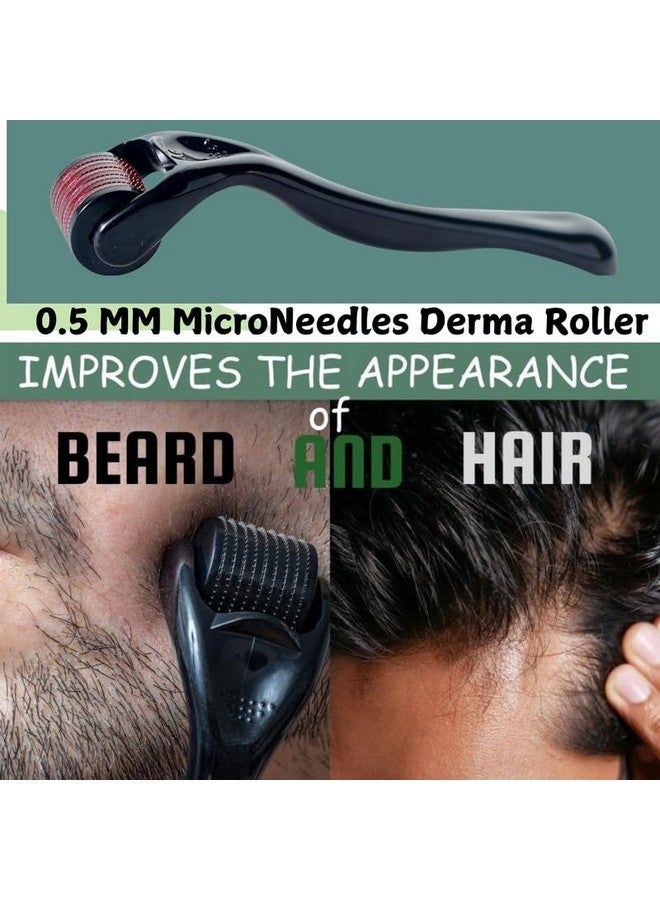 Crescent Premium Derma Roller With 540 Titanium Micro Needles For Beard Regrowth| Hair Regrowth|Facial Rejuvenation| Reducing Rrinkles And Stratch Marks| Size: 0.5 Mm|Men & Women| Black| Pack Of 1 - Image 3