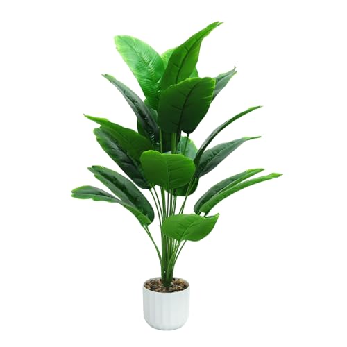 Freyalife 28“ Fake Plant Artificial Banana Tree for Room Decor, Faux Potted Plants Indoor for Home Living Bedroom Aesthetic Farmhouse Dorm Office Classroom and Outdoor Garden Porch Balcony Decor - Image 1