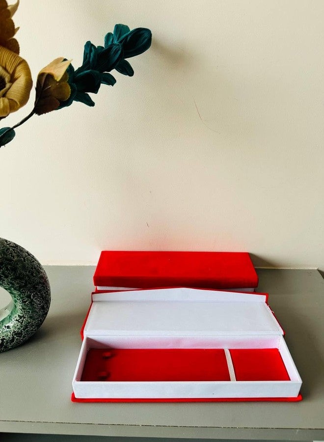 DSS Chain Gift Box Black Velvet Flocked Jewelry is Play, Combo of Chain Box RED (Combo, Pack of 2) - Image 2