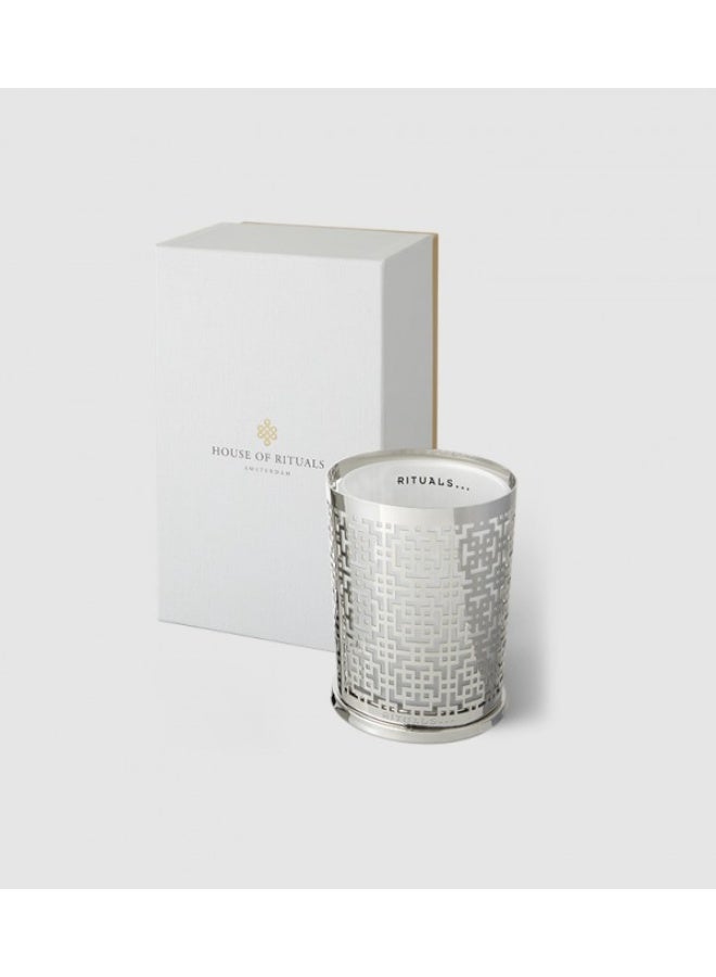 ريتوالز حامل شموع فاخر - نافذة معدنية فضية