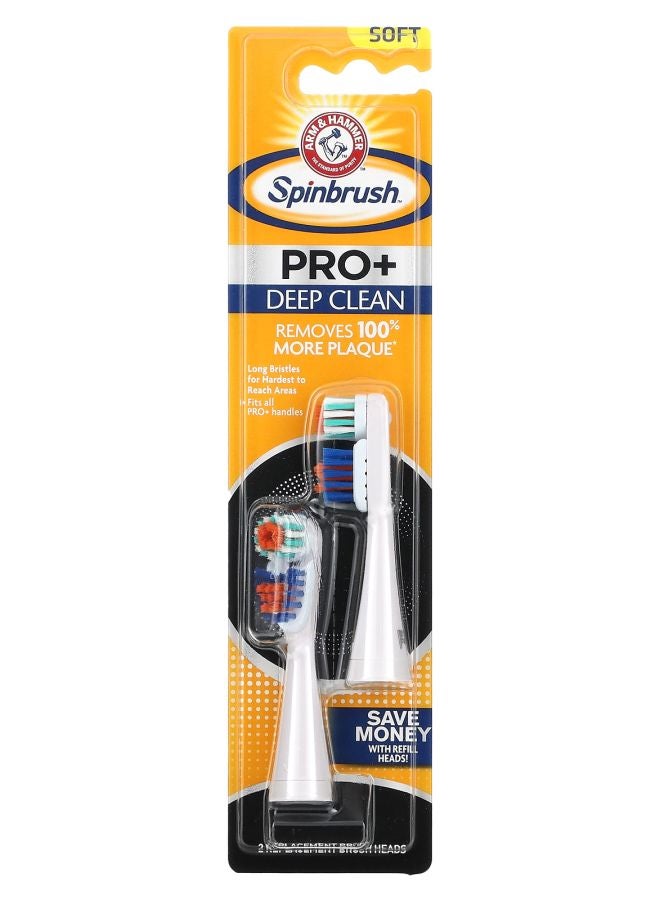 Pro + Deep Clean Replacement Brush Heads Soft 2 Brush Heads