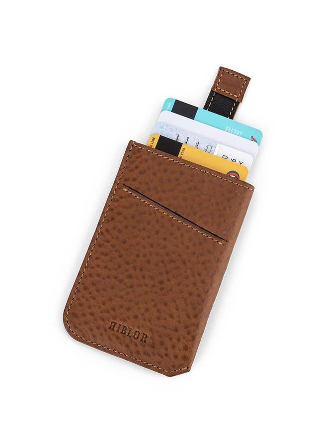 Riblor Alonzo Italian Leather Card Sleeve Brown - Image 3