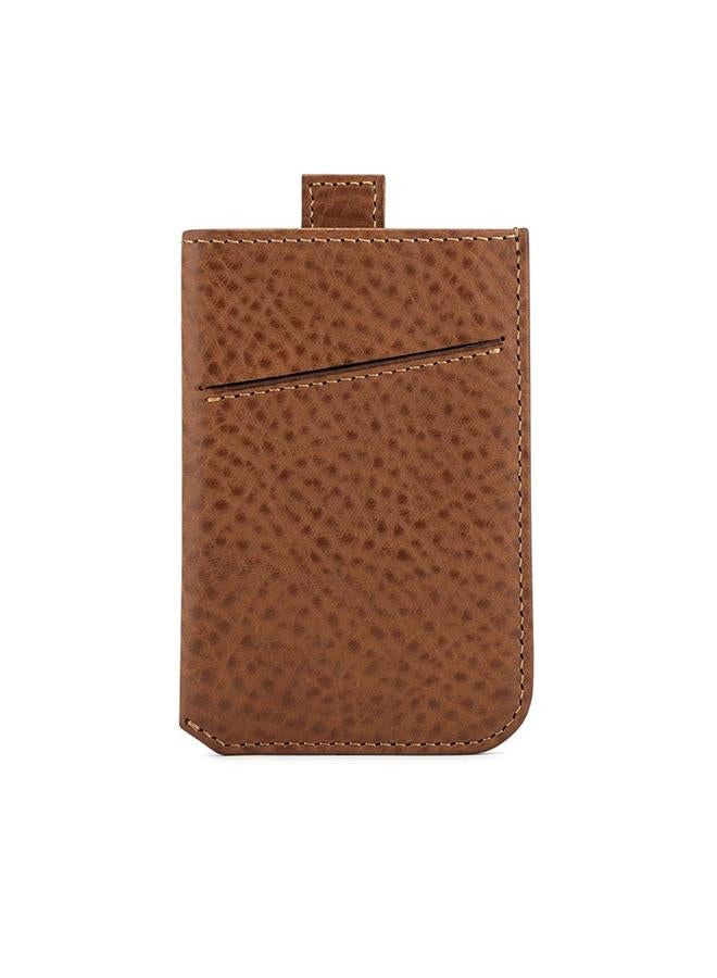 Riblor Alonzo Italian Leather Card Sleeve Brown - Image 4